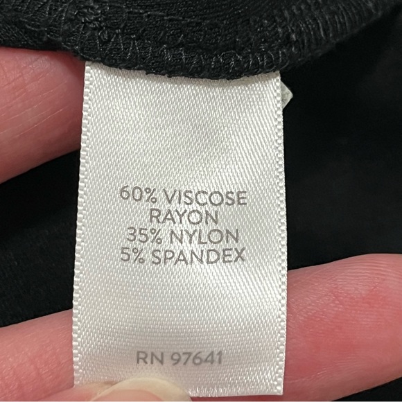 J. Jill Black Ponte Zip Slit Stretch Straight Pencil Asymmetric Skirt Large - Picture 5 of 6